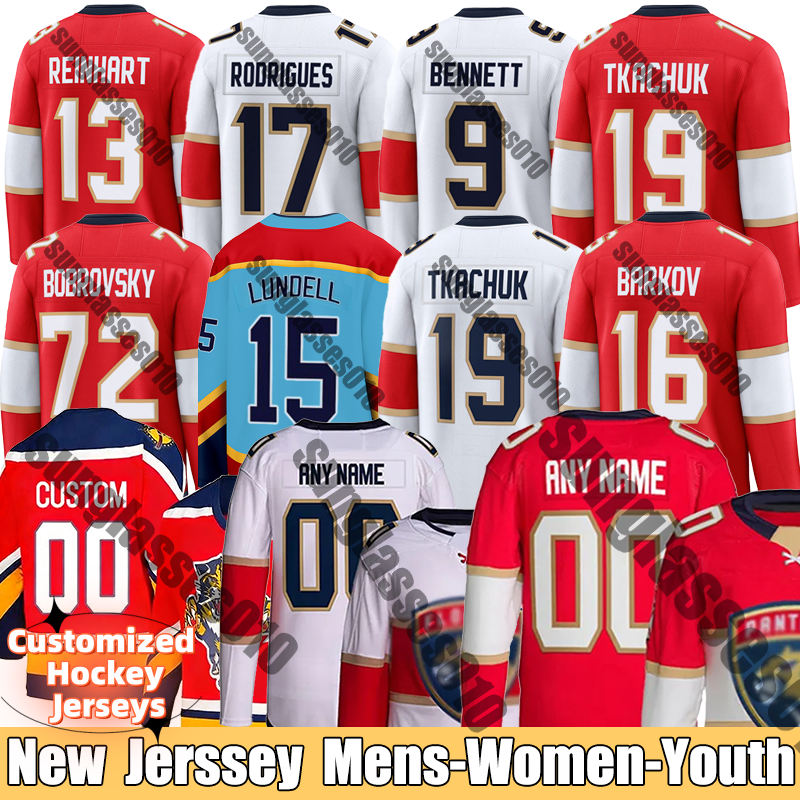 #16 Aleksander Reinhart Jersey florida pantherrs hockey jersey #19 Matthew Bobrovsky Jersey Sam Barkov Sergei Tkachuk Sam Bennett Hockey Jerseys PanthersS Jersey