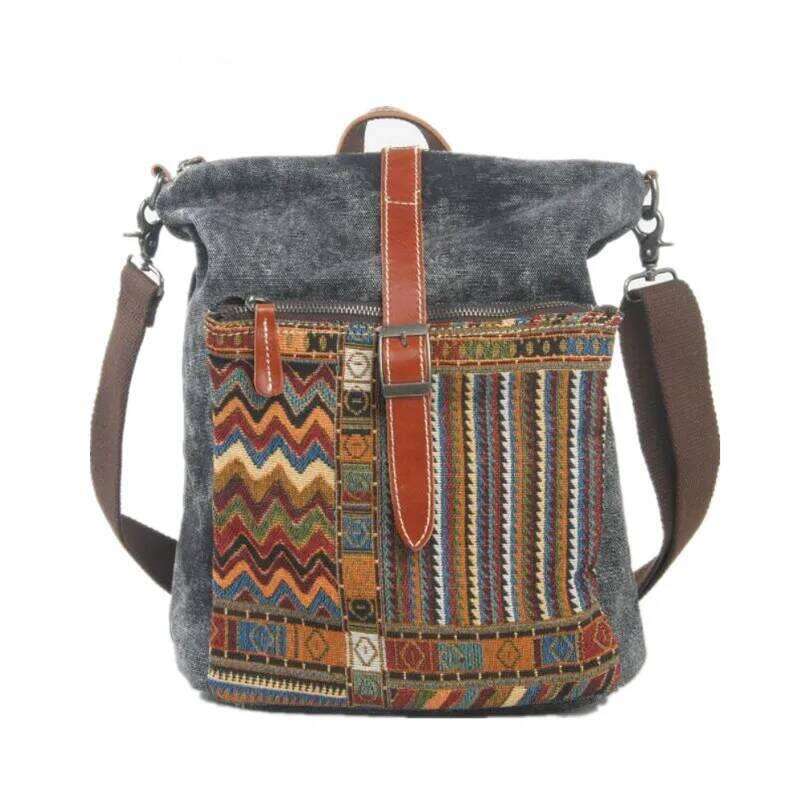 Designer Bags Vintage Canvas Backpacks For Women Denim Travel Bags Girls Fashion Schoolbags Female Casual Rucksacks Ethnic Bag Luxury Bag