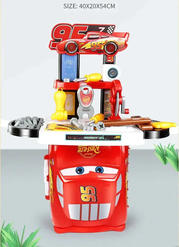 Disney 3 in1 Cars Lightning McQueen Toolbox Toy Set Mickey mouse Simulated kitchen set play house set kids toys for baby gift H251018