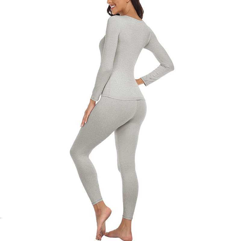 Thermal Underwear Set for Women Long Johns Base Layer Fleece Lined Soft Top Bottom 2 Pieces Set T251018
