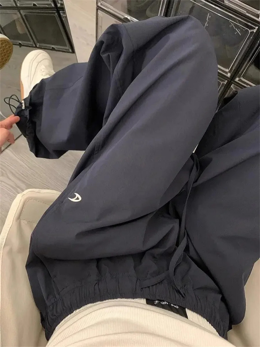 Women Cargo Pants Summer High Waist American Quick Dry Y2K Baggy Hip Hop Casual Wide Leg Trousers Female Streetwear 251017