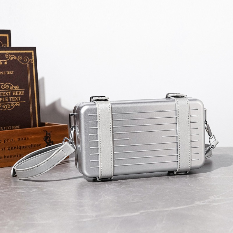 Fashion Aluminum Alloy Box Women's Crossbody Bag Hard Shell Square Crossbody Bag Women's Mini Shoulder Bag Luxury Brand Handbag Women