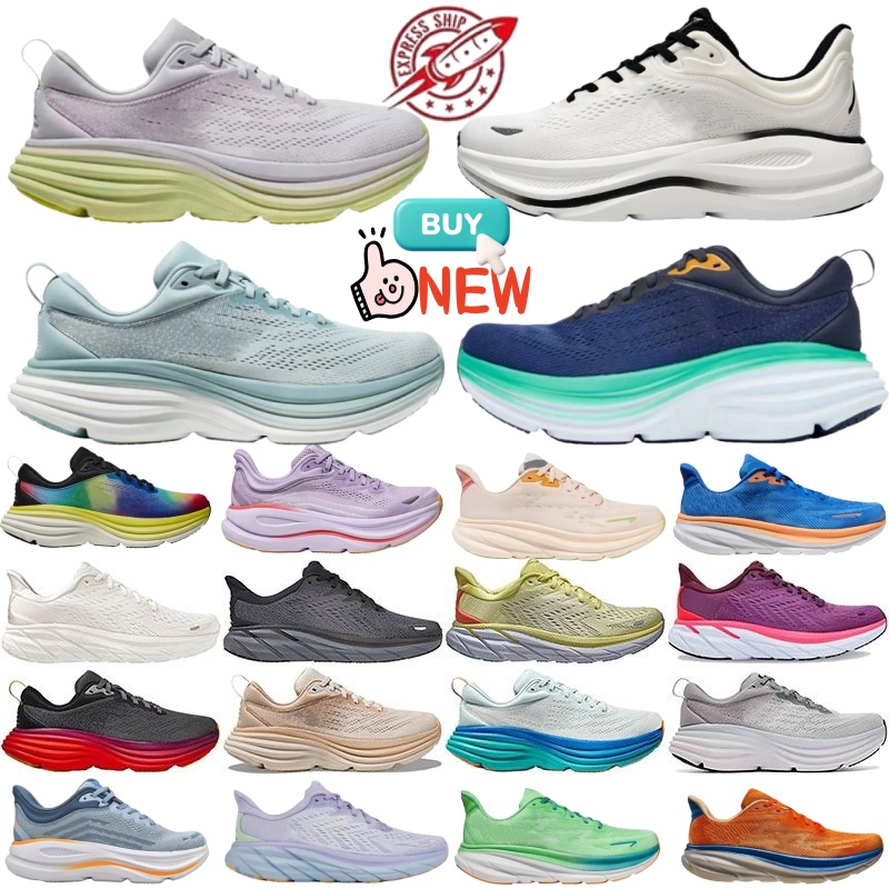 Free shipping Designer Bondi 8 Running Shoes Clifton 9 Runner Carbon x2 Triple Black White Light Blue Outdoor Sports Trainers Lifestyle Shock Absorption size 36-45
