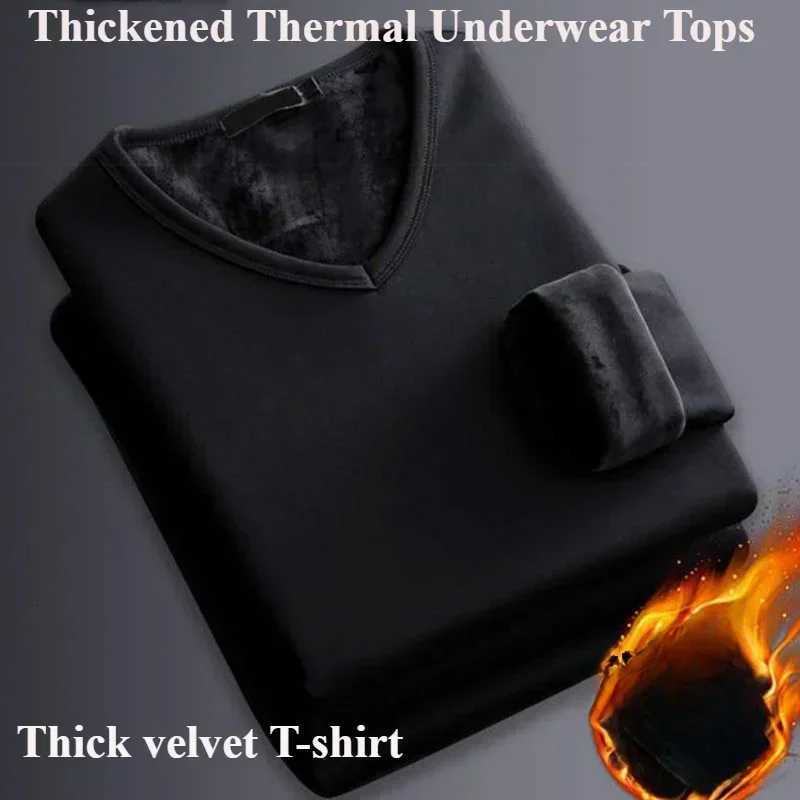 Winter Mens Longsleeved Thermal Underwear Plus Velvet Padded Tshirt Round Neck Slim Bottoming Shirt Mens Underwear T251018