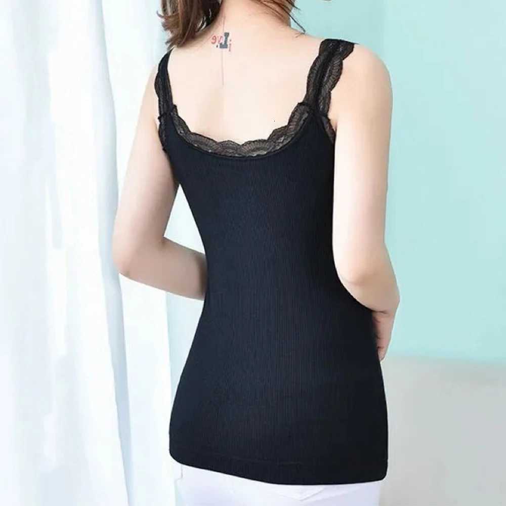 Womens Thermal Underwear Soft Female Lace Vneck Sexy Slim Vest Camisole Inner Wear Intimate Winter Clothing Thermal Undershirt T251018