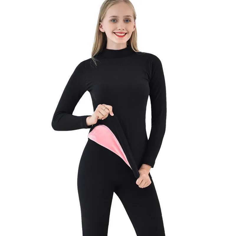 Womens Thermal Underwear Women Thickened Plus Velvet Tightfitting Bottoming Shirt Student Halfhigh Collar Autumn Winter Tops T251018