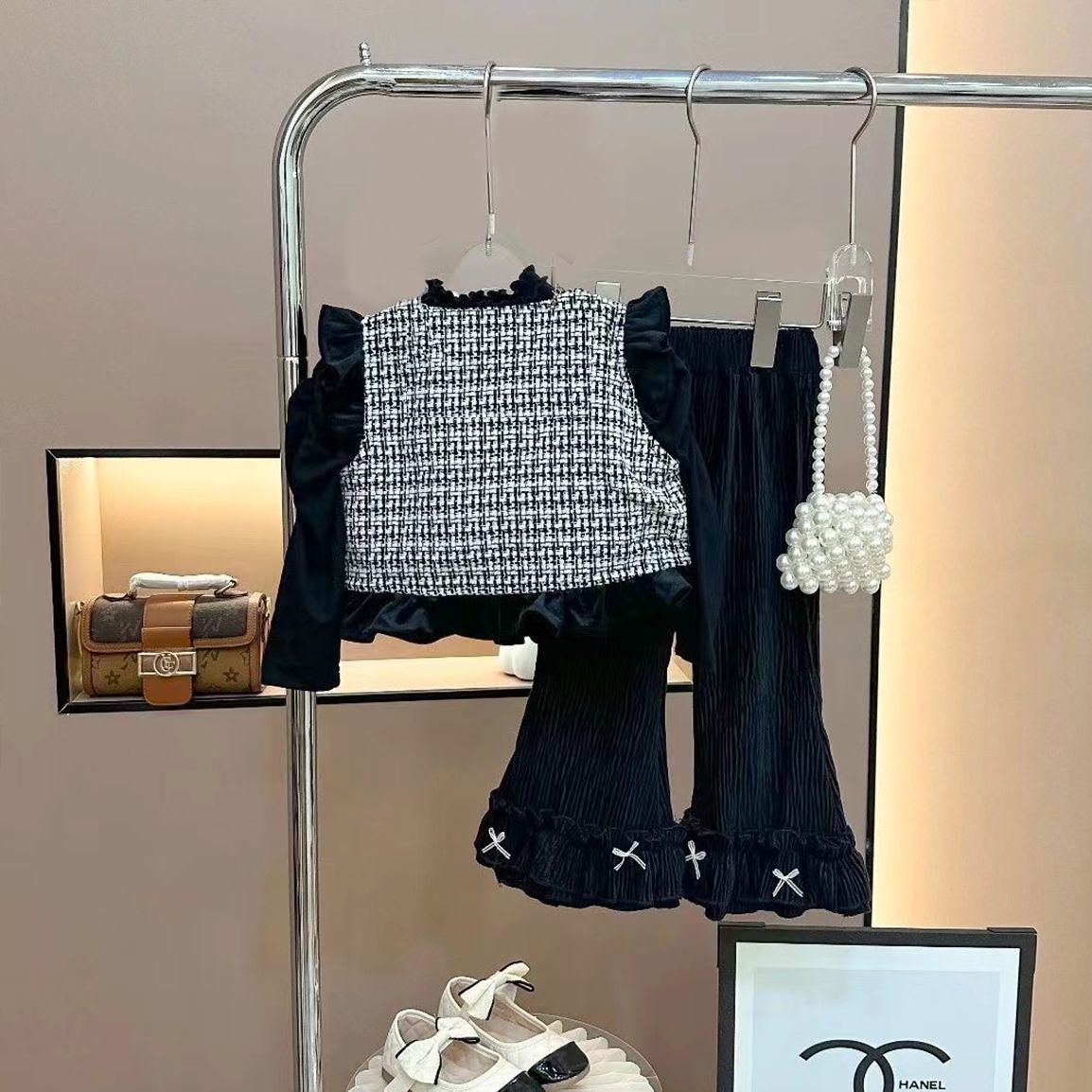 kids designer clothes 2025 Fashion Girls 3-Piece Outfit, Baby Girl Flare Pants Set, Spring Fall Toddler Elegant Clothing Free Shipping