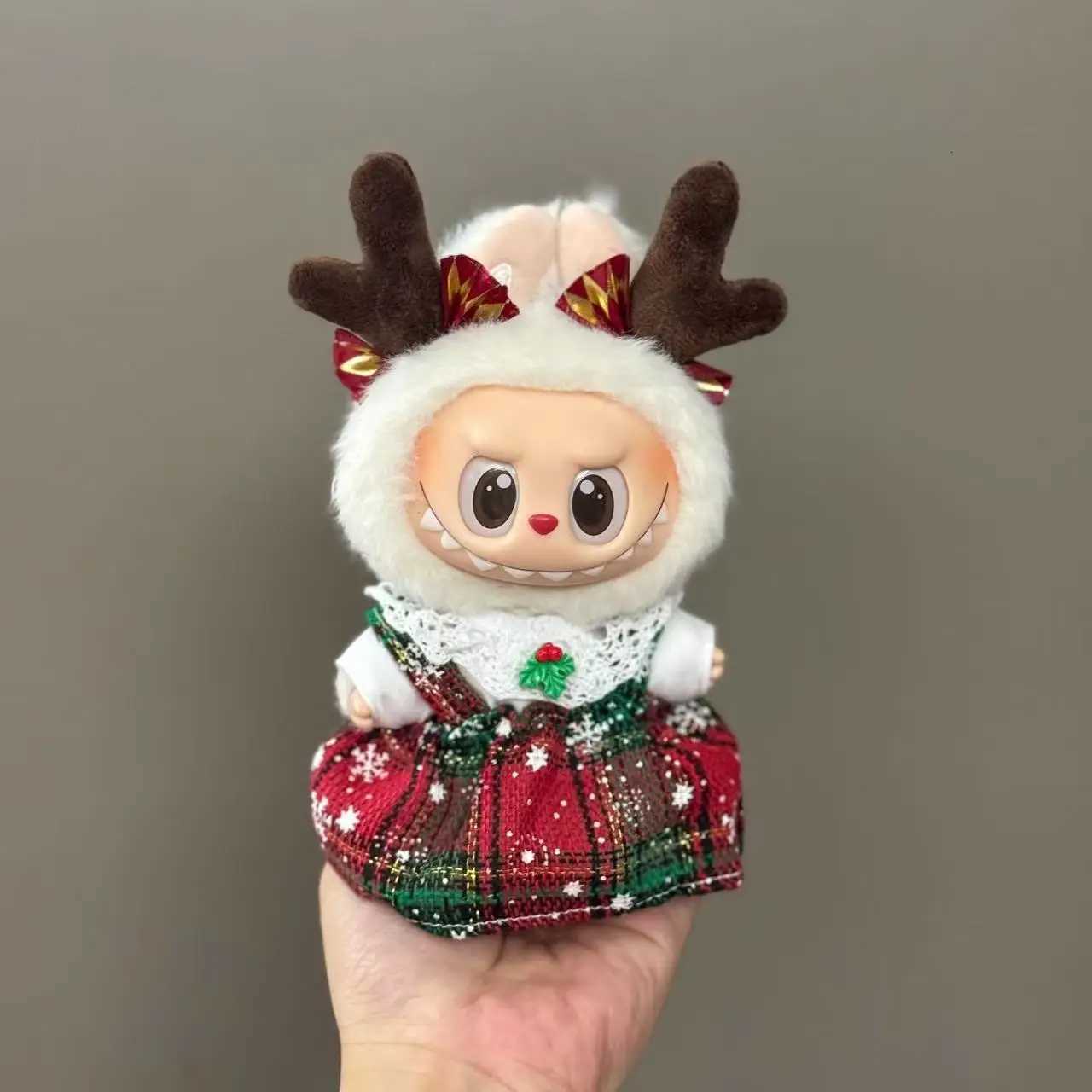 Doll Clothes For 1517CM Labubu Clothing Merry Christmas Hat Scarf Elk Snowman Set Mini Plush Doll Accessory New Year Dress GiftT251018