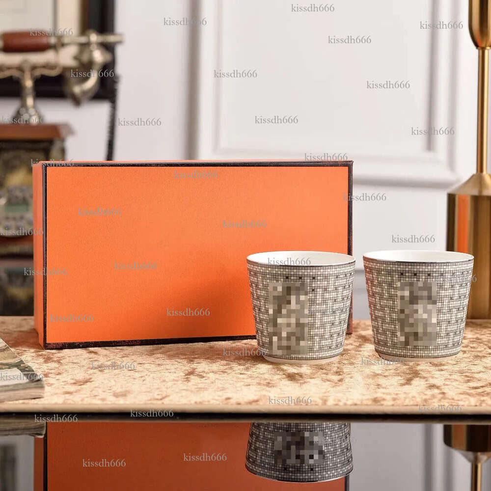 Tea Classic Mosaic Breakfast Milk Cup Gift Box for Mug Cup Set Bone Porcelain Coffee 250ml