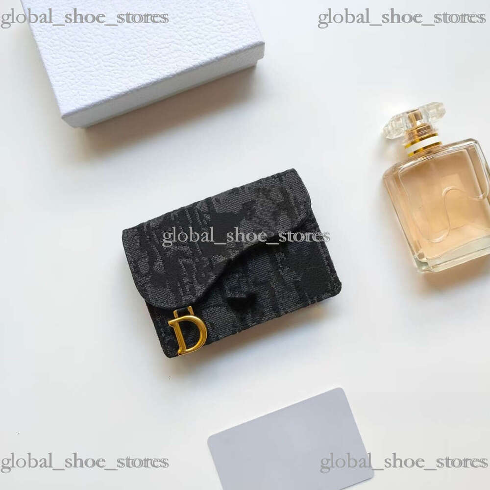 New French Style Presbyopic D Brand Short Coin Purse Wallet Niche Design Multifunctional Card ID Holder