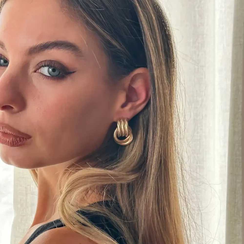 316 Stainless Steel Textured Multilayer Knot Earrings for Women Glossy 18K Gold Plated Geometric Wings Waterproof Jewelry 2025 Y251018