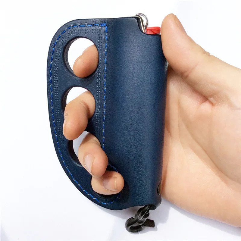 Outdoor Camping Selfdefense Lighter Storage PU Leather Case Portable Multipurpose Fighting Keychain gifts 251018 - view 5