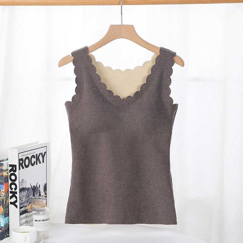 Women Thermal Underwear Bras Tops Female Sexy Inner Wear Ladies Warm Tank Top Removable Pad Deep V Winter Clothing Undershirt T251018