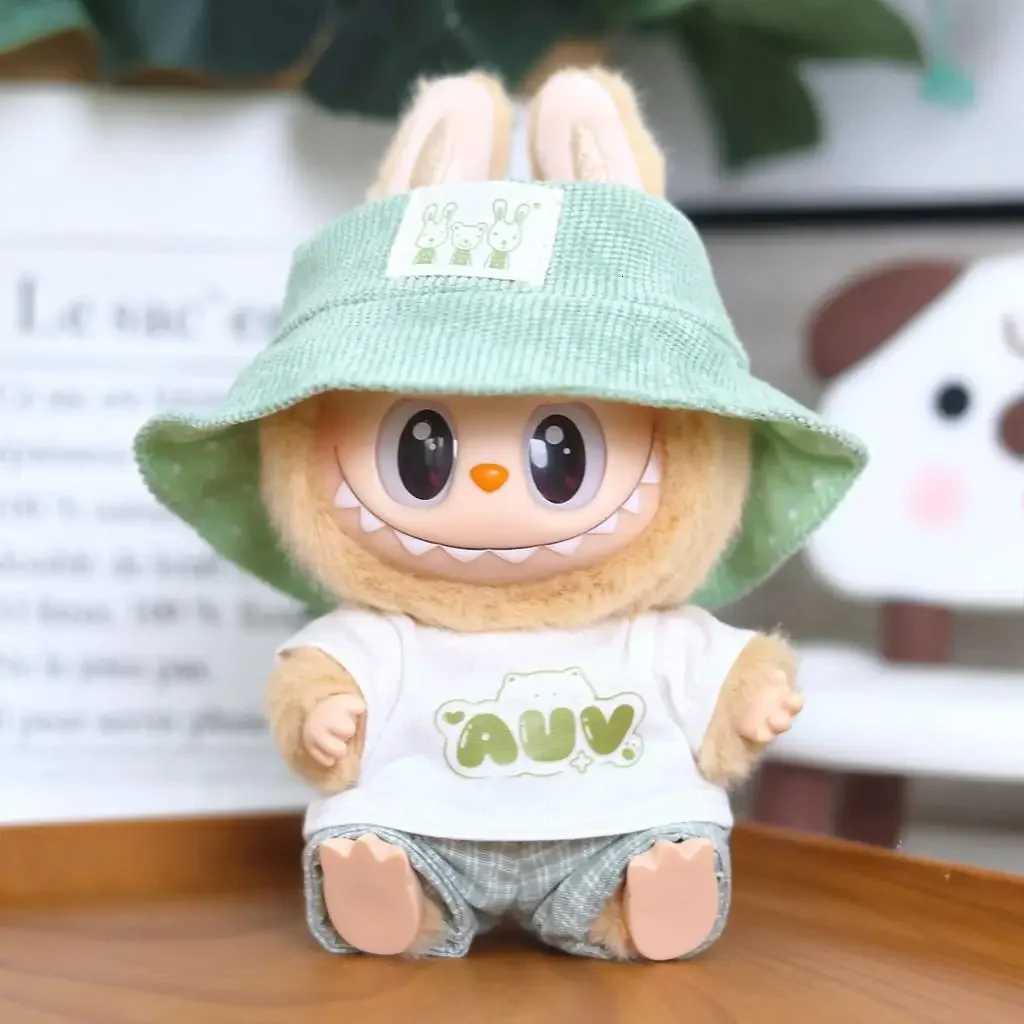 17cm Mini Plush DollS Clothes Outfit Accessories For Korea Kpop Exo Labubu Idol hat Tshirt pants set Clothing GiftT251018