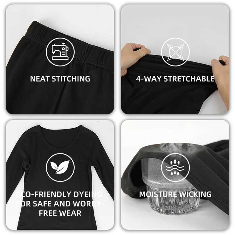 2 Piece Thermal Underwear Set for Women Long Johns Soft Base Layer Keep Warm Top Bottom for Winter Round Neck Lingerie Underwear T251018