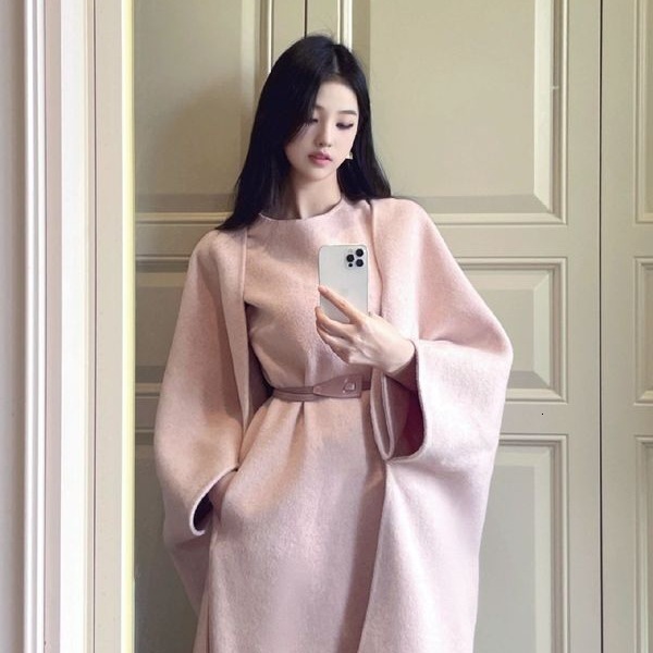 2025 autumn and winter new plus size pink designer jacket luxury women's fashion high-end style autumn and winter new jacket vest two-piece set