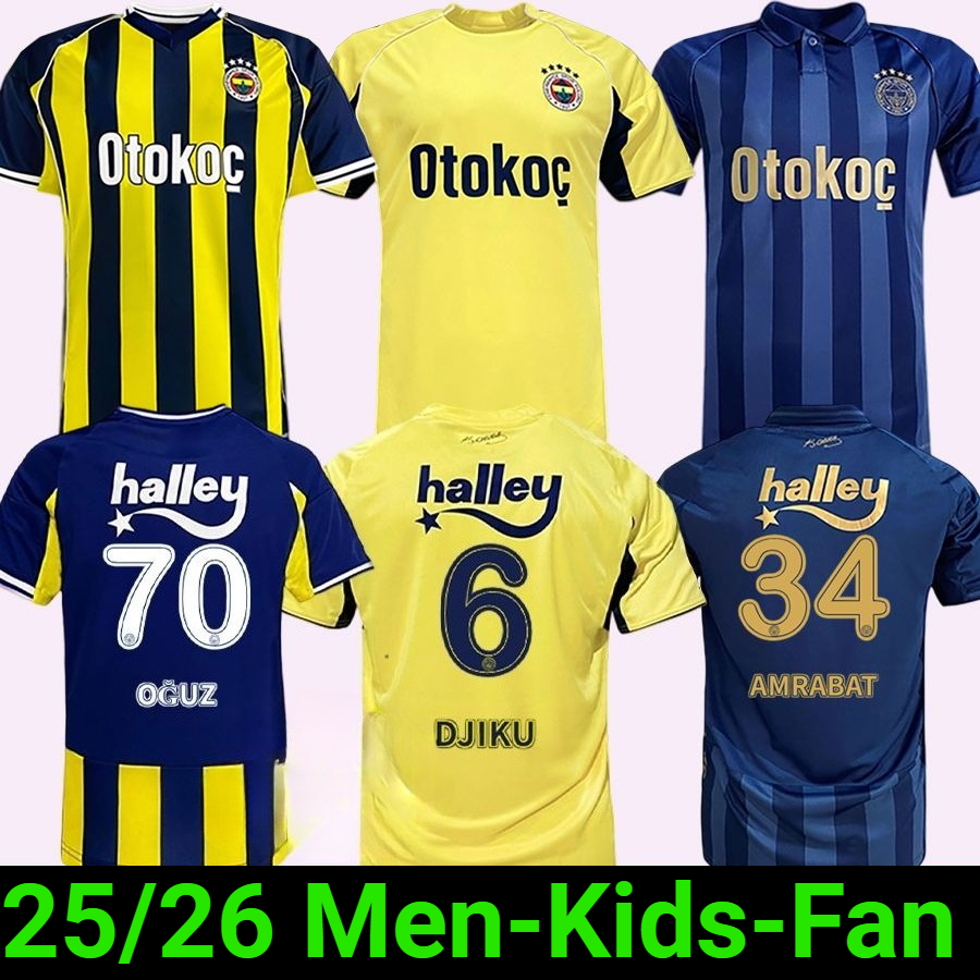 25 26 Fenerbahce Mens Soccer Jerseys DZEKO CRESPO ARDA GULER KAHVECI JOAO PEDRO BATSHUAYI SZALAI 2025 2026 Home Away Football Shirt kit