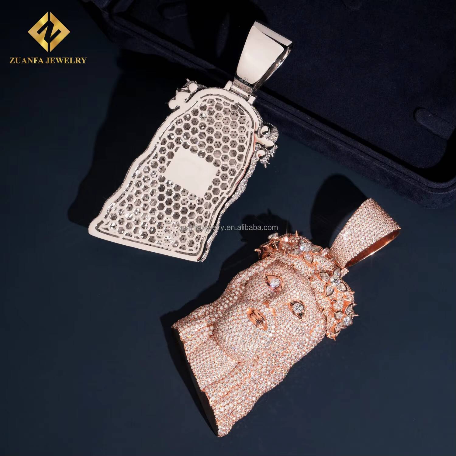 Pass Diamond Tester Hot Selling Religious Jewelry GRA Certificate Iced Out Hip Hop 925 Silver Moissanite Diamond Jesus Pendant