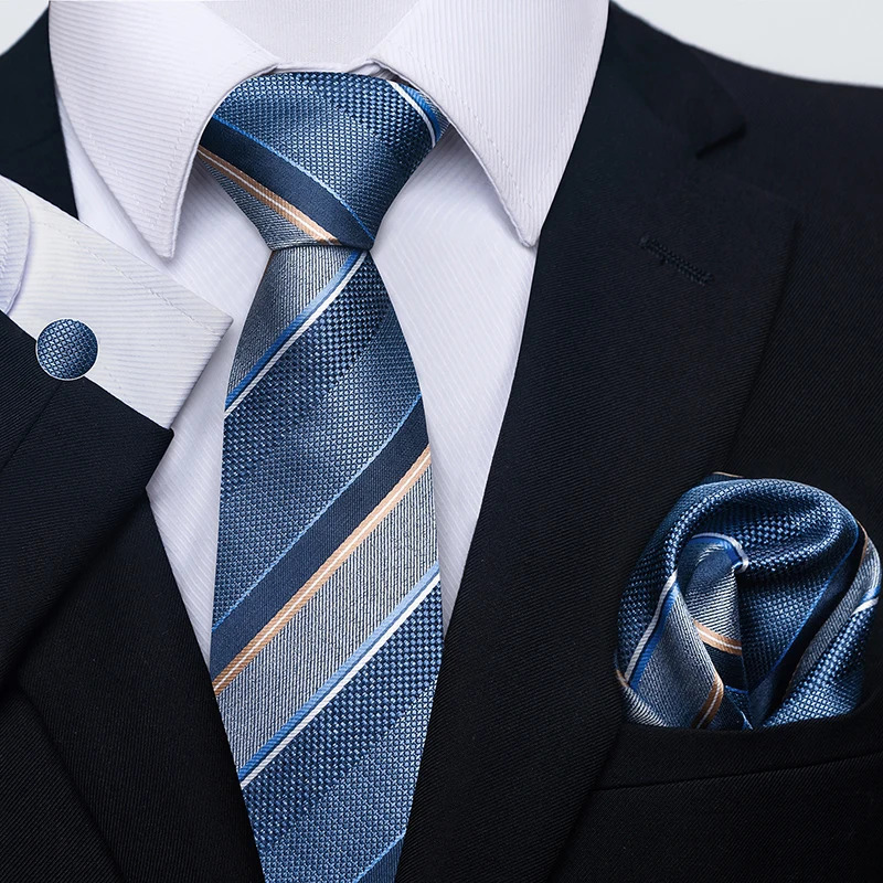 Fashion 8 cm Tie Pocket Squares Set Wedding Present Necktie Suit Accessories Fit Formal Party Holiday Gift 251014