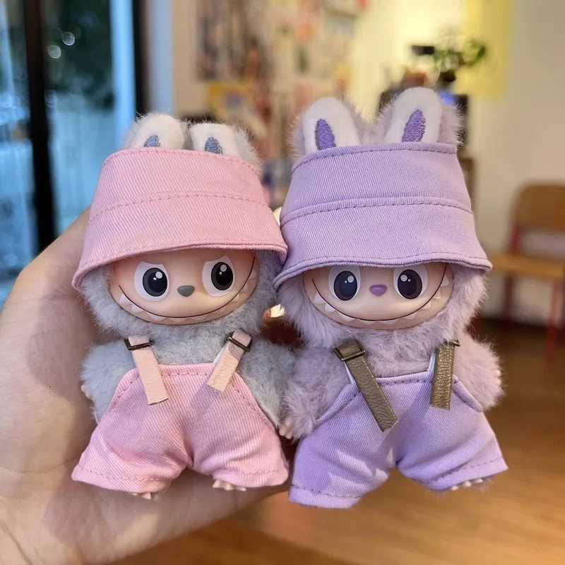 For Labubu V4 Accessories overalls bucket hat set leather sling adjustable For labubu 40 Pin for Love doll outfit AccessoriesT251018