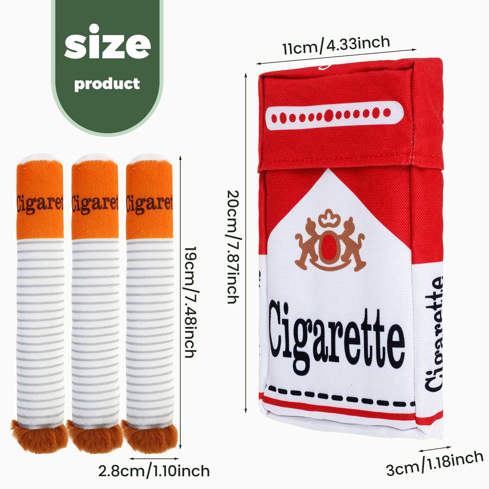 3pcs Dog Cigarette Butt Plush Toy Creatives Products Cigarette Butt Design Dogs Chew Toys Funny Squeaky Pet Toys for Playing C251018
