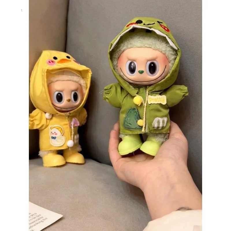 Suitable For 17cm Labubu Yellow Raincoat Leather Jacket Leather Clothing Doll Clothing Outdoor Sports Styles Doll ReplacementsT251018