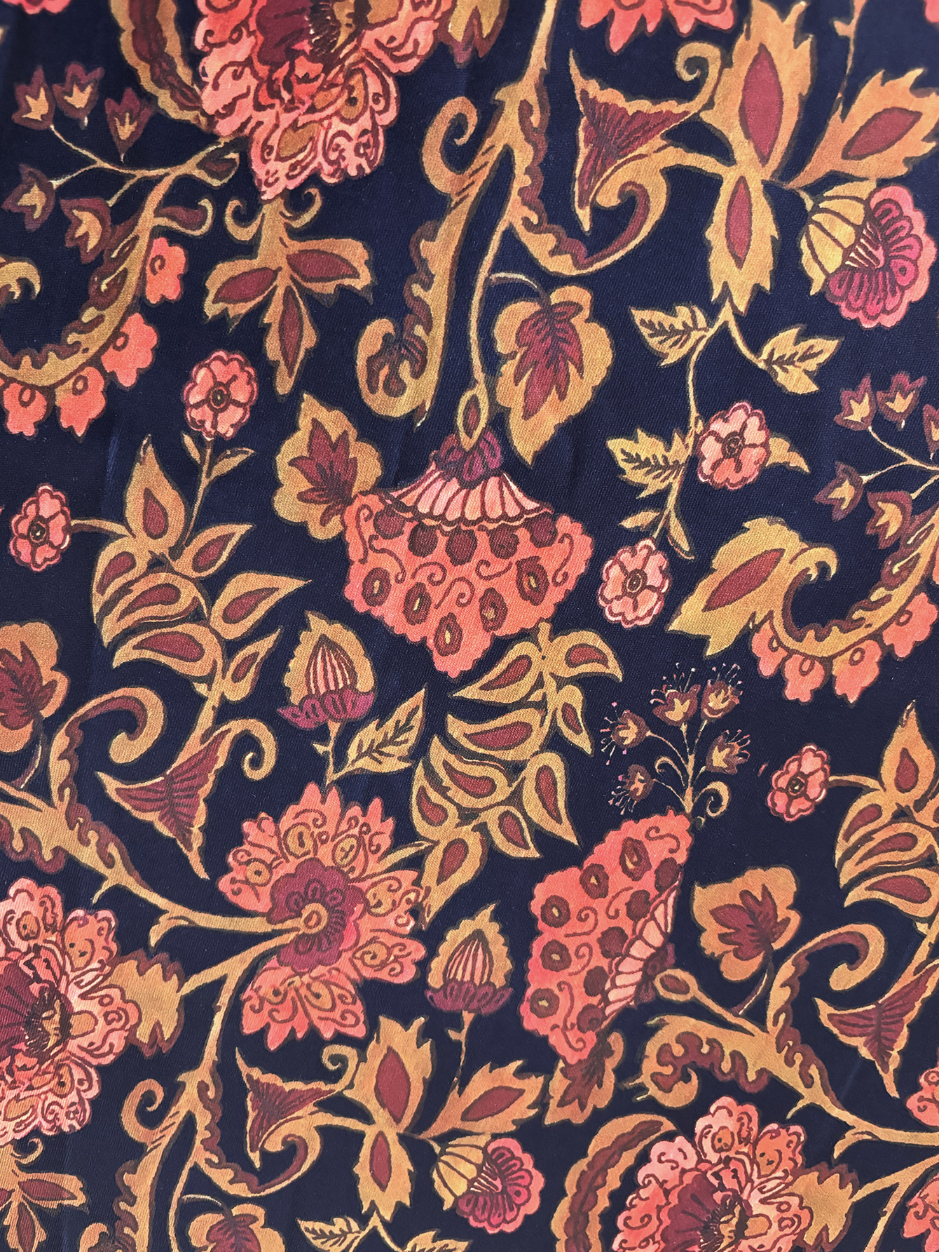 Women's Plus Size Autumn Winter Retro Floral Print Midi Skirt - Casual Fashion Versatile Skirt-YL24076