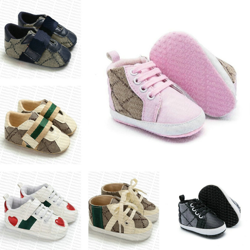0-1age kids designers First Walkers Newborn Baby Boys Girls Toddler shoes Crib Soft Bottom Lace Up Sneakers