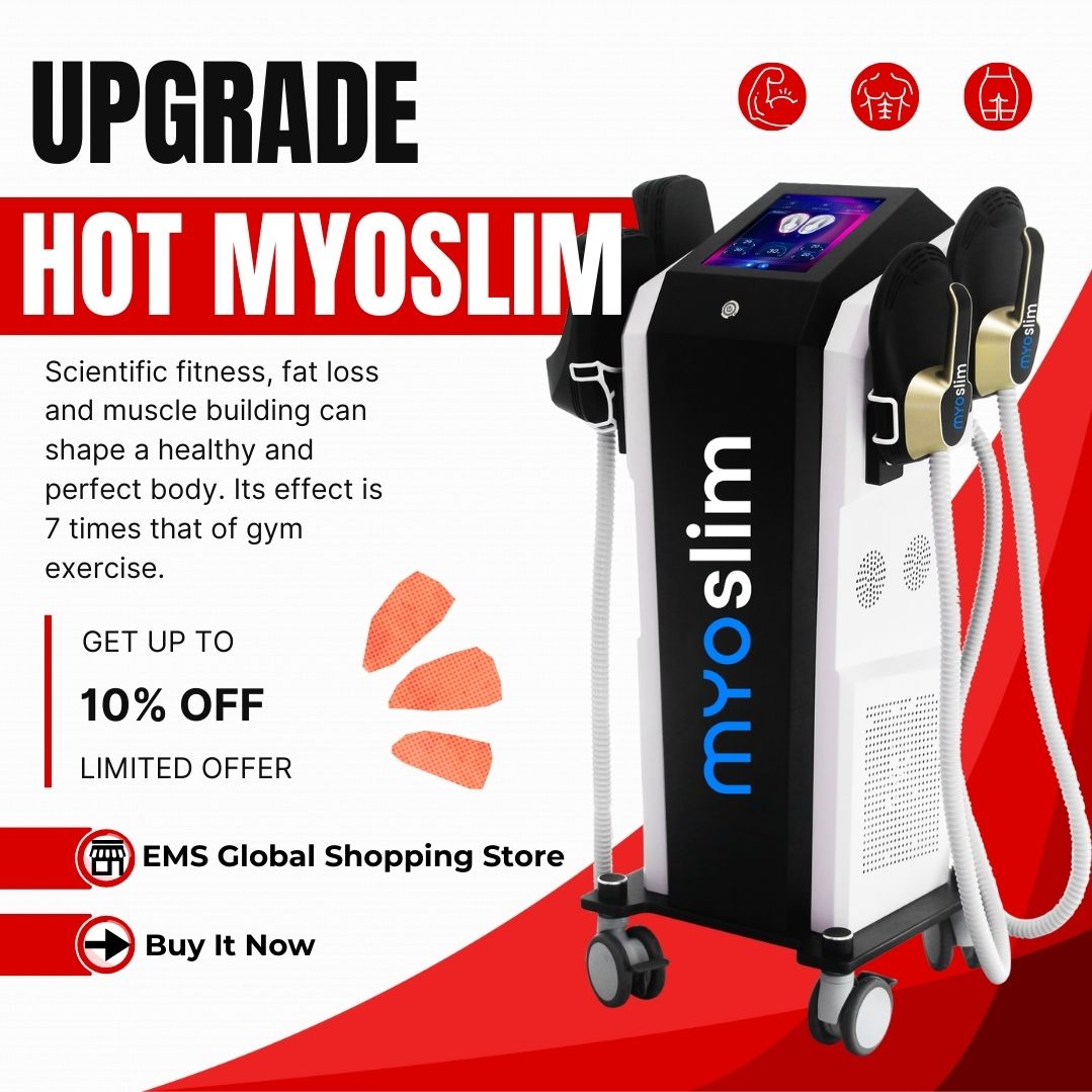EMS Body Slimming Machine Myoslim Non Invasive Fat Burning Equipment For Spa Beauty Salon Reduce Cellulite Build Abs Improve Body Shape Muscle Toning 