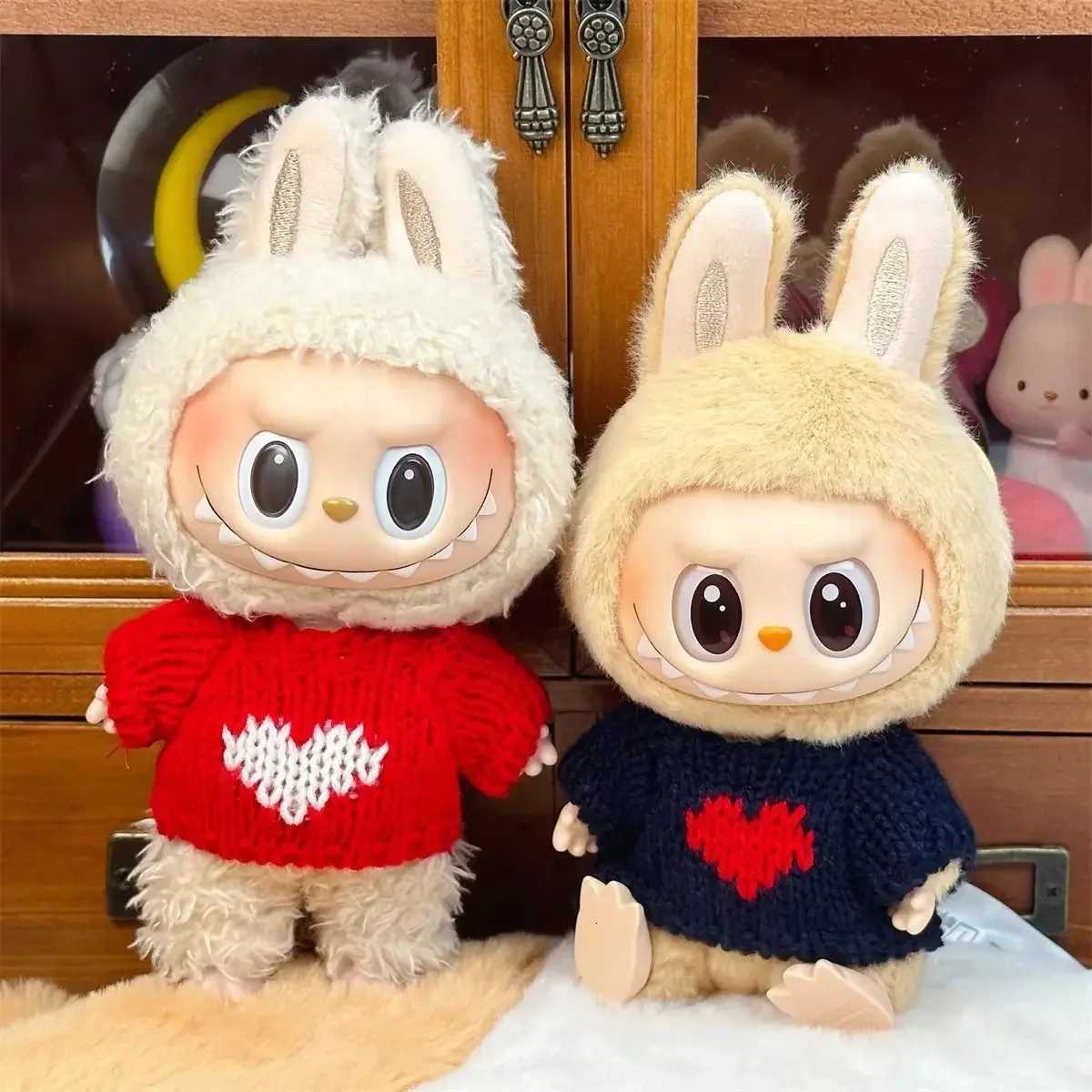 For 17cm Labubu Doll Clothes Sweaters Knitted Coat Winter Doll Clothes Color Match Fashion Dolls Accessories Cute DecorationT251018