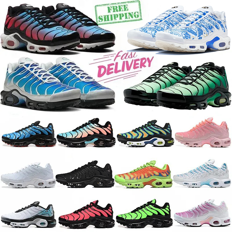 tn shoes Tn3 1 Tn Lisboa Naples Running Shoes Men Sports Shoes tn plus Triple Black White Sky Blue Gradient Women Outdoor Sports Sneakers big size 48 49 Chaussures