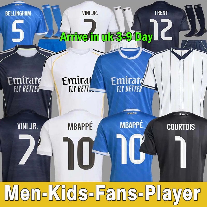 MBAPPE HUIJSEN GONZALO 25 26 soccer jerseys BELLINGHAM football kit shirts VINI JR MODRIC CAMAVINGA RUDIGER TRENT camiseta de futbol men kids kit set 2026 camisetas