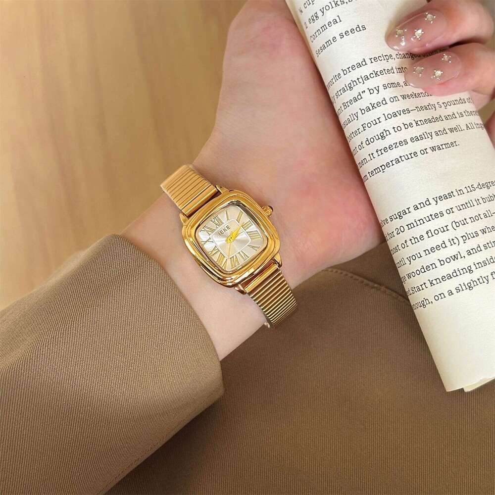 Vintage Style Square Dial Women Niche Designer High-End Quartz for Design Ladies Aixian Nu with Small Gold Watch