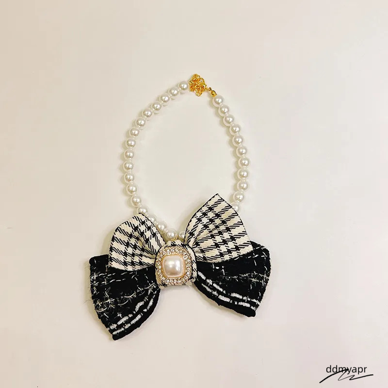 Pet Dog Necklaces With Bowknot Pearl For Kitty & Puppy - ddmyApr High-Grade Cat Necklace Jewelry