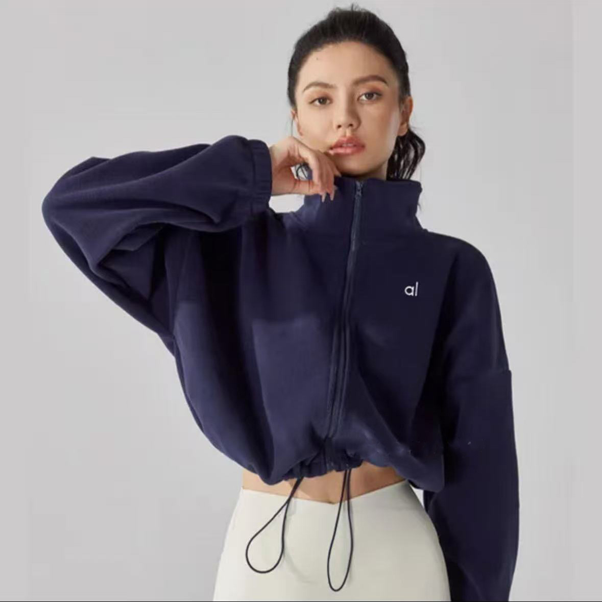 aylo Yoga Jacket, Outdoor Training Sports Women's Windbreaker Trench Coat Windproof Wear Quick-Dry Long-Sleeve Top Zipper Cardigan aloliness Jacket Half-zip 8al3