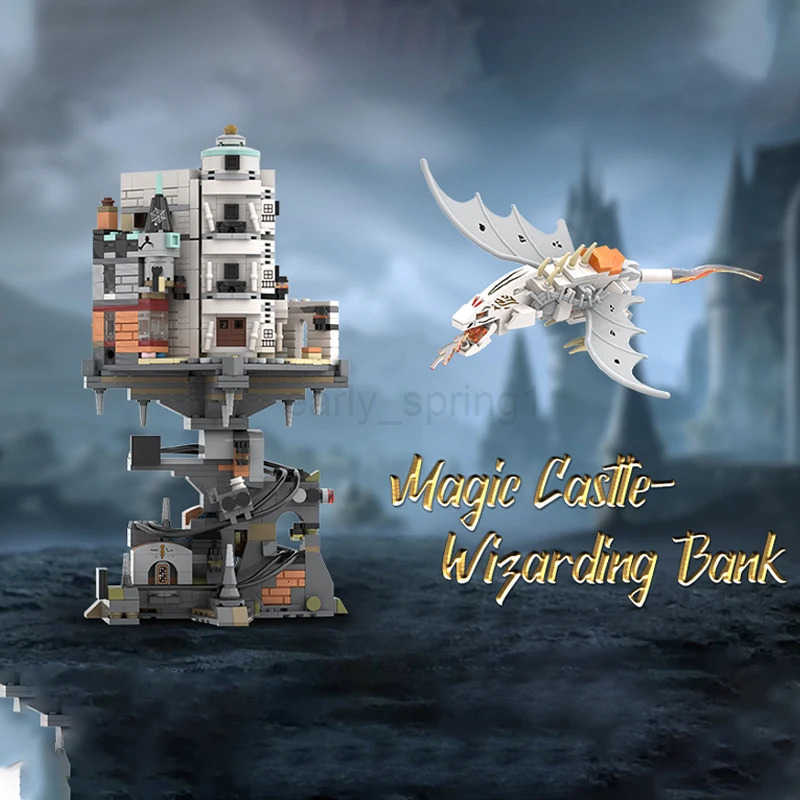 Wizard Tower Magic World Dragon MOC Building Bricks Set Blocks Toys For Kids Children Adult Birthday Gifts 1056pcs Gringottses T251018