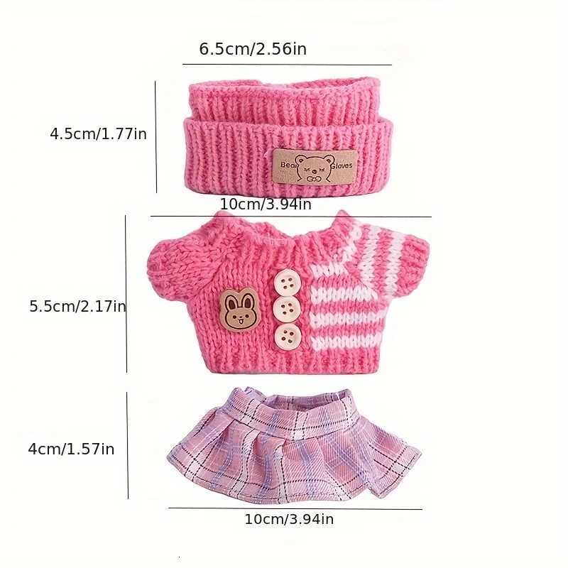 669inch Labubu Doll Clothes for buLabu with 3 Outfits Stylish Fisherman Hat Sweaters Pants or skirt Set for 669inch DollT251018