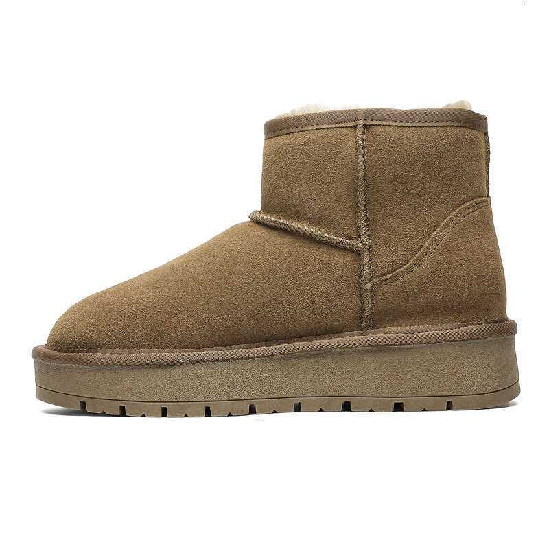 boots women Fashionable and versatile Sheepskin Thick-Soled Snow Boots for Women, Short Tube loafers, Thickened Loafers, Warm and Fleece-Lined, Winter