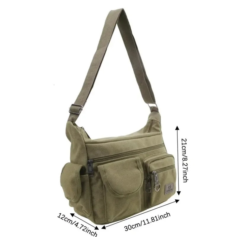 Heren Casual Sling Bag Messenger Crossbody Schouder Unisex Reizen Outdoor Vintage Tassen 251013