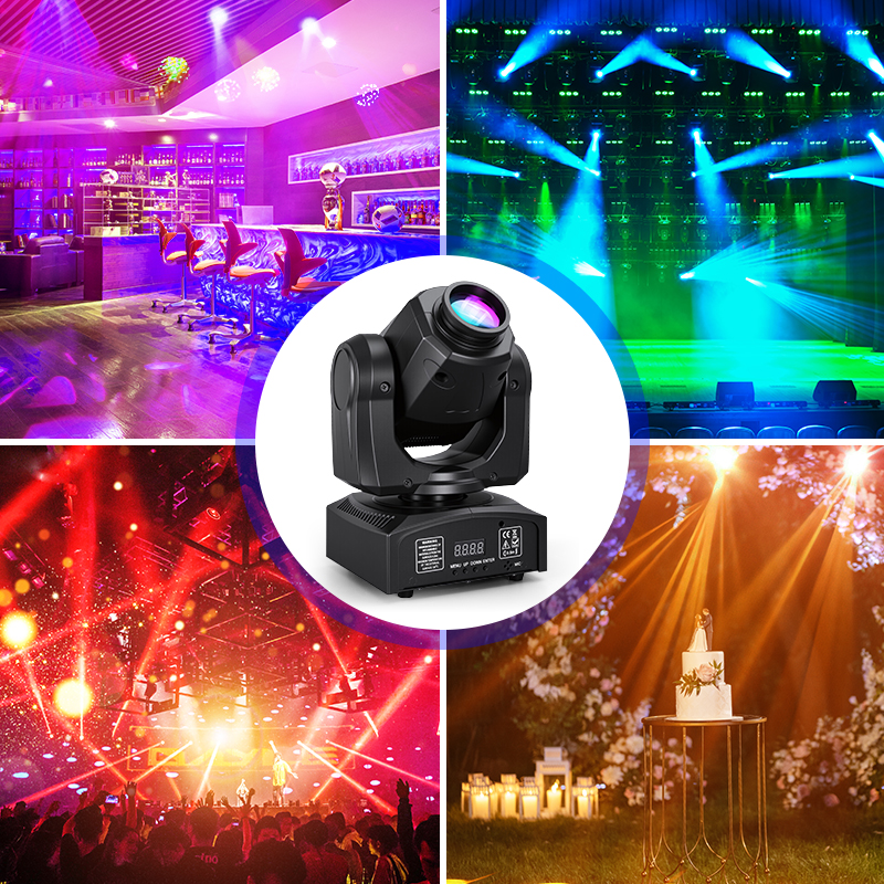 60W pattern lamp stage lights Beam Moving Head Light RGBW Color Mixing 8 Patterns DMX Effect Rotating