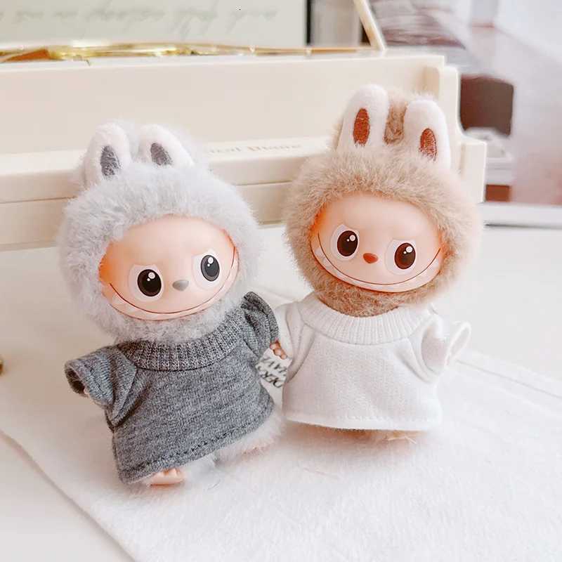 Mini Labubu Clothing Solid color Tshirt Tops For 10cm Labubu V4 The Monsters Pin for Love Series Doll Clothes Ropa LabubuT251018