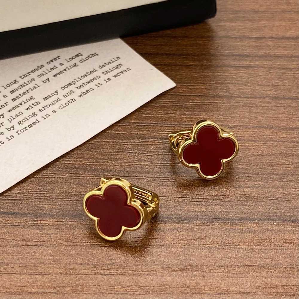 Korea Trendy Elegant Lucky Flower Earrings For Women Mini Leaf Earring Personality Commute Jewelry Gift Y251018