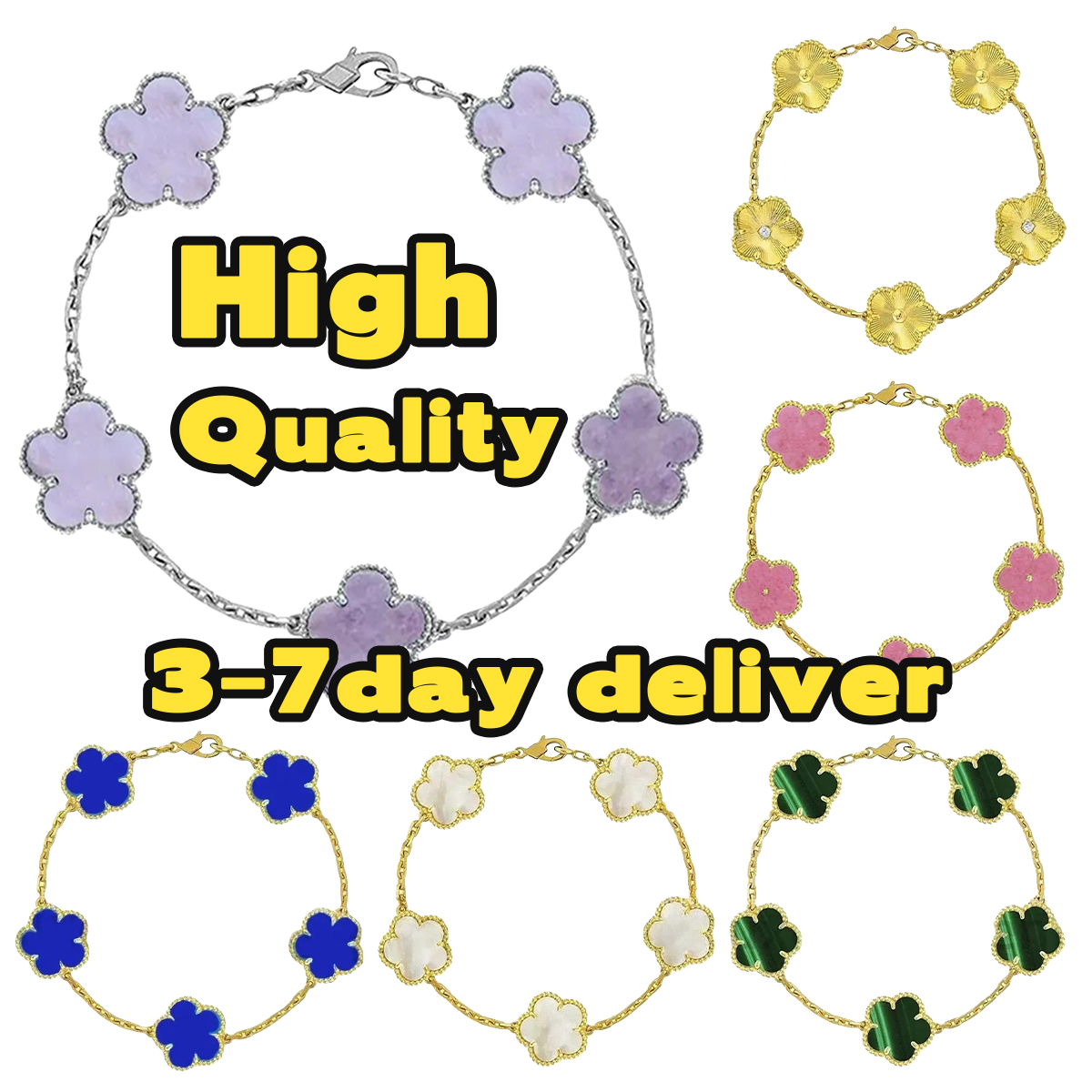 Gold clover bracelet luxury bracelet designer jewelry woman designer gold cloverr braceletes clwef women bangle bracelets cliff bijoux women jewellery braclet 13