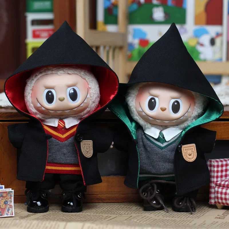 For 17cm Labubu Doll Clothing School Magic Set Fashion Cape Suit Clothing Shoes Glasses Accessories GiftT251018