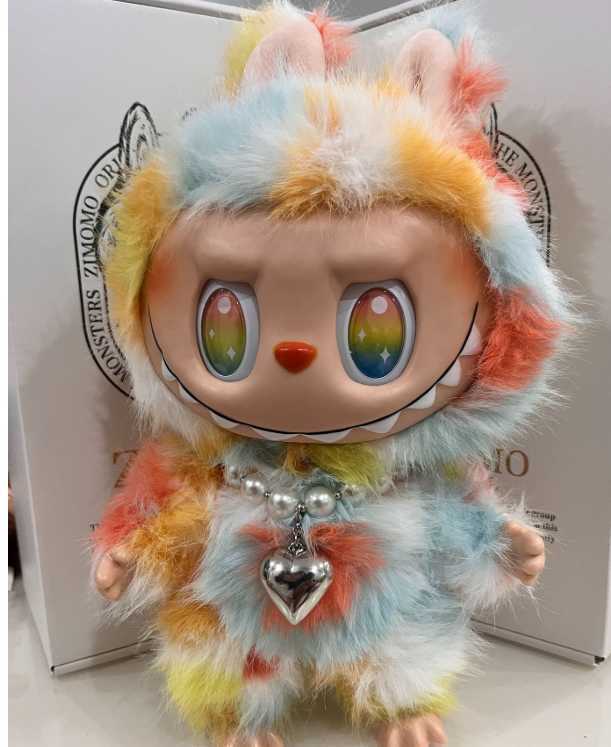 38cm Monster big Labubu rock Zimomo Angel Creative Mokoko Pattern Vinyl Pendant Doll Model Copy Childrens la bubu custom Toy toys