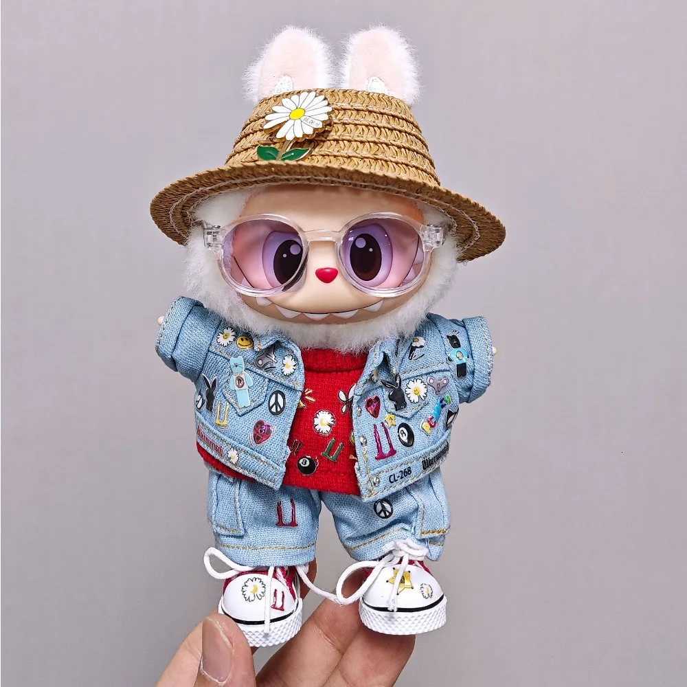 6Pcs 1Set 17cm Labubu Doll Clothes Hat Clothes Shoes Dress Up Doll Accessories Sitting Party Changing Dress Game DIY ToysT251018