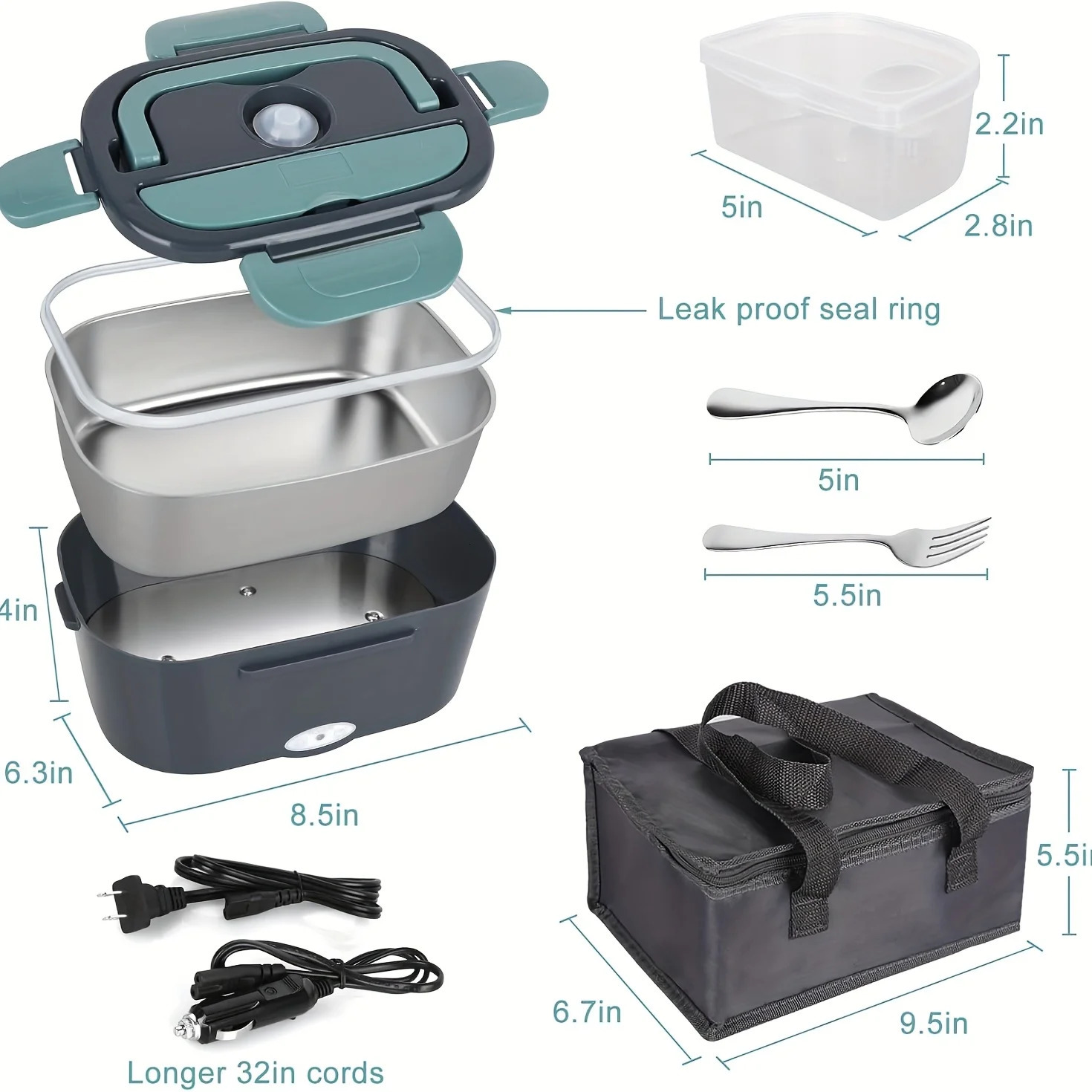15 L 60W Electric Lunch Box Food Warmer Portable Food Heater for Car Or Home Leak Proof Lunch Heating Microwave for Truckers 251017