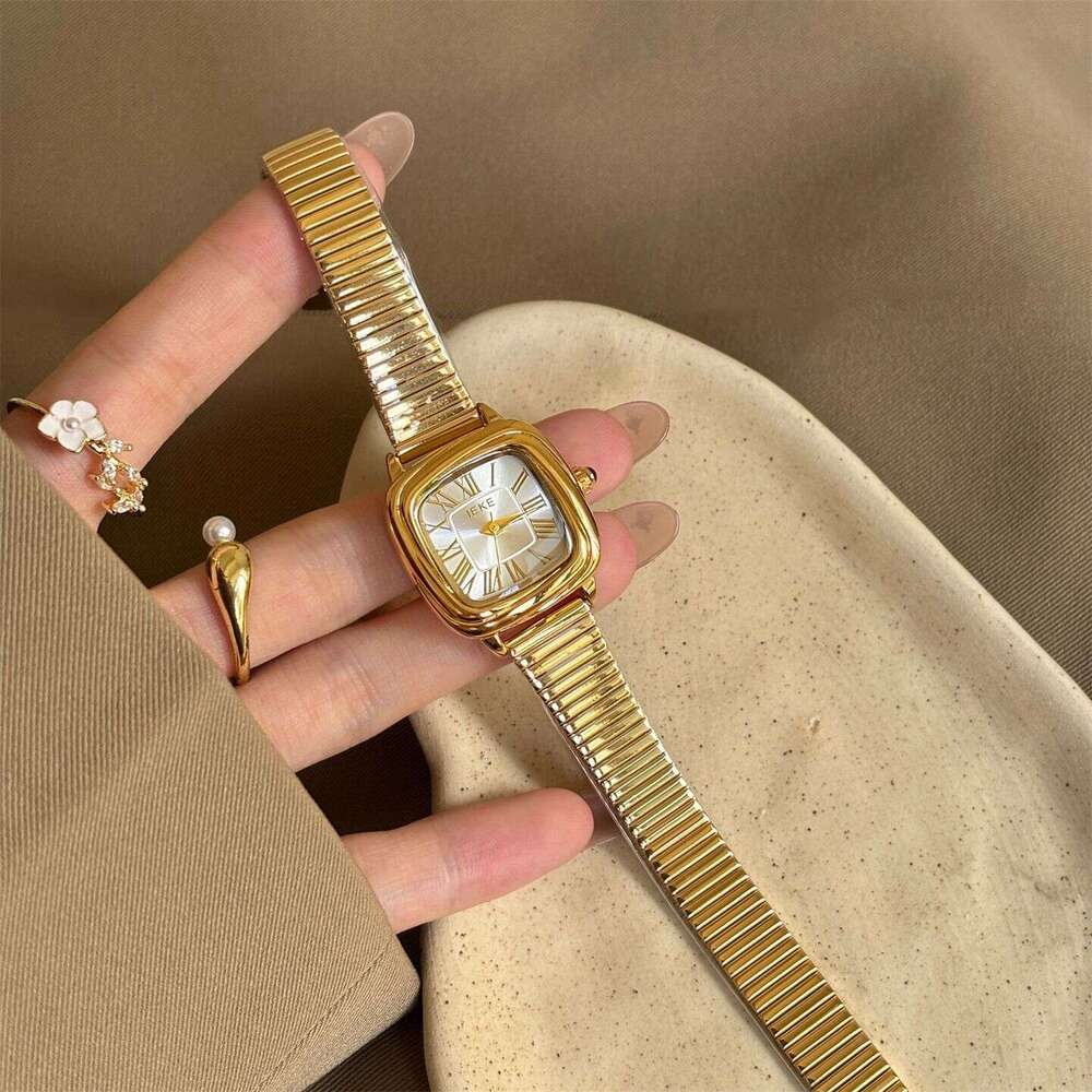 Vintage Style Square Dial Women Niche Designer High-End Quartz for Design Ladies Aixian Nu with Small Gold Watch