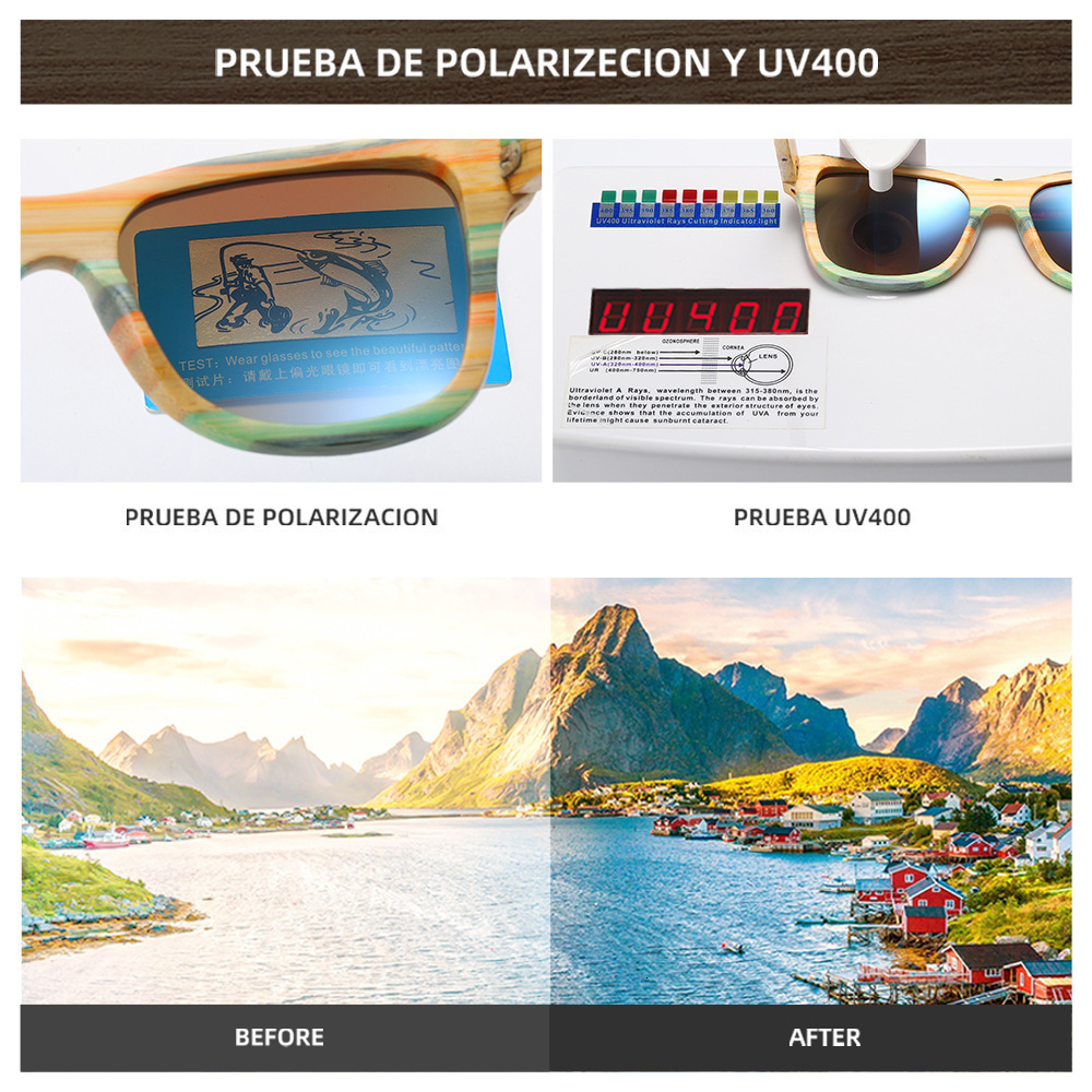Vintage Natura Zebra Wood Sunglasses Women Men Square Sun glasses Polarized Retro Sunglasses 240906
