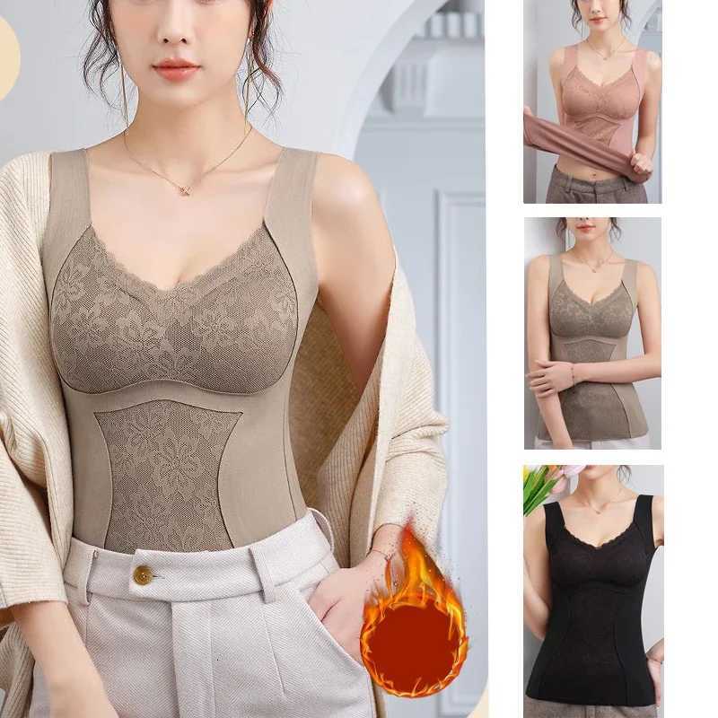 1pcs Woman Thermal Underwear Thermo Lingerie Winter Soft Warm Top Wear Thermo Vest Undershirt Intimate Lace with Bra Padded T251018